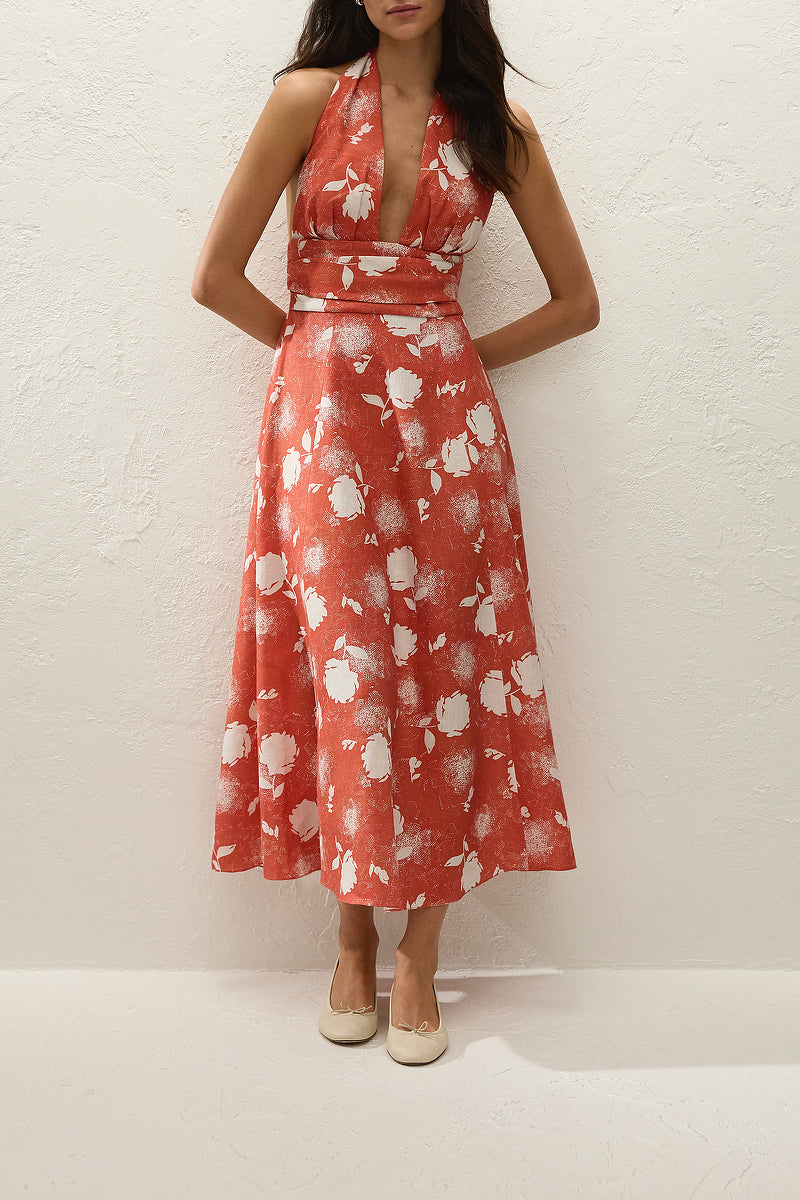 Faithfull The Brand | Bianca Midi Dress - Sunrose Rosso