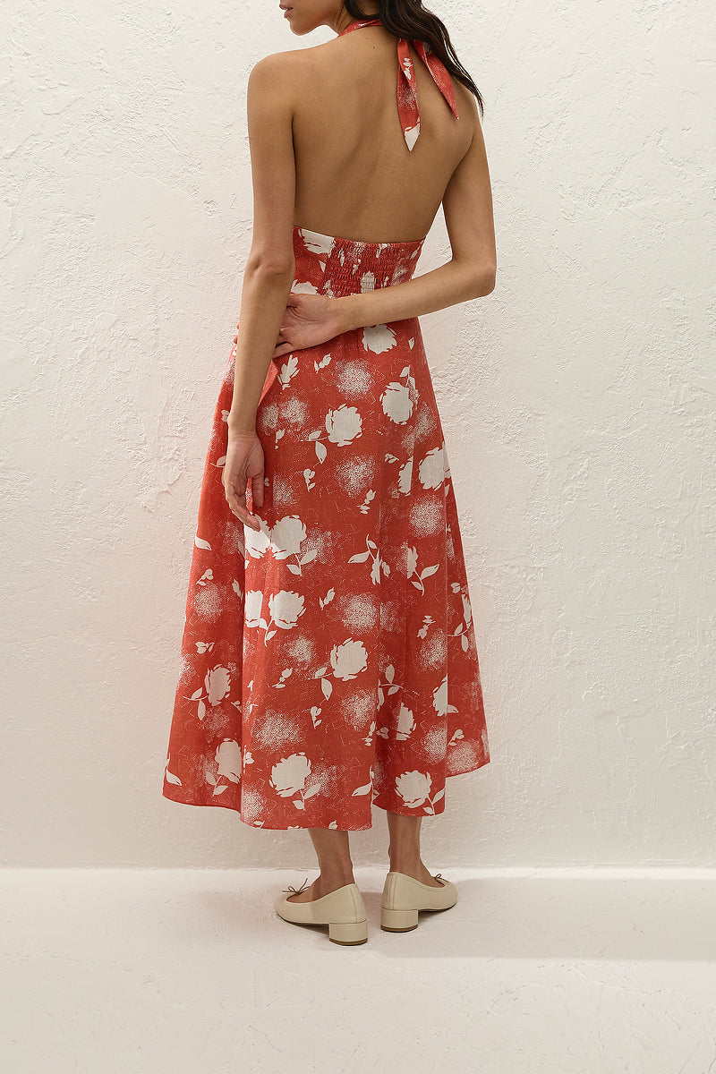 Faithfull The Brand | Bianca Midi Dress - Sunrose Rosso