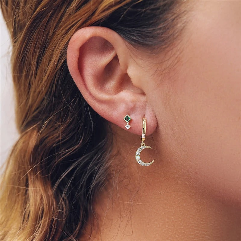 Selene Charm Hoop Earrings