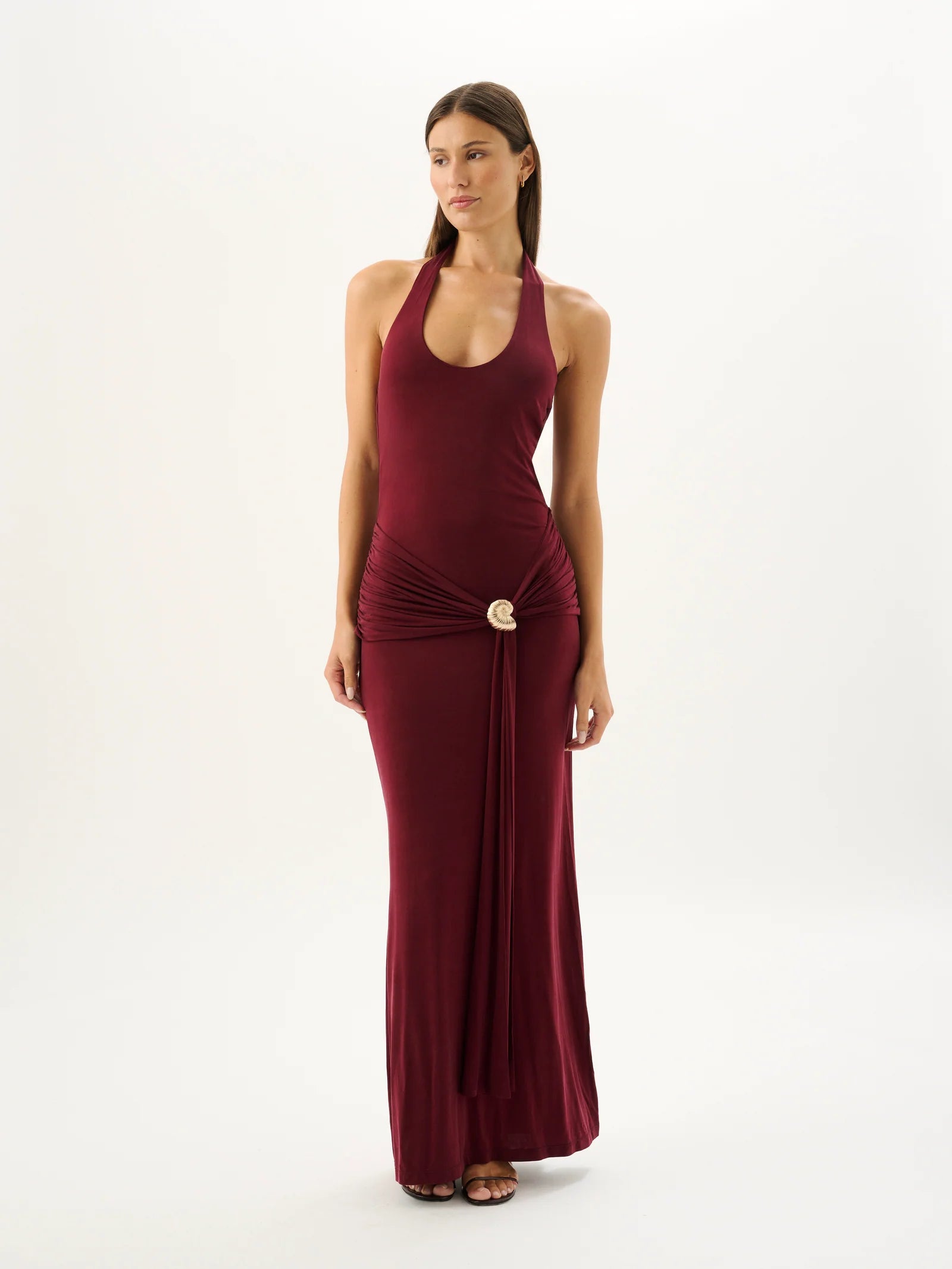 Romae | Julietta Halter Dress - Sangria