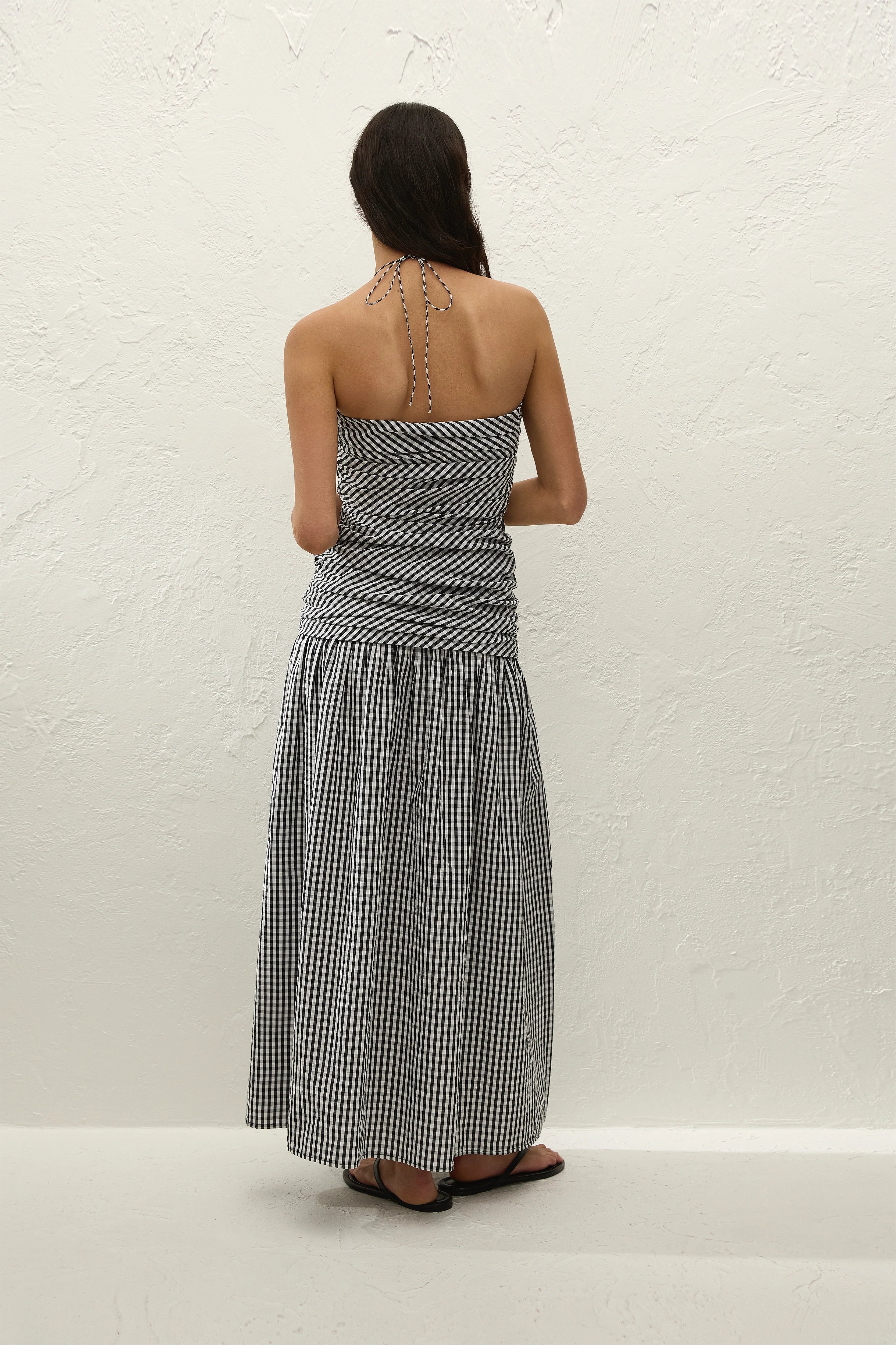 Faithfull The Brand | Vento Midi Dress - Black Textured Gingham