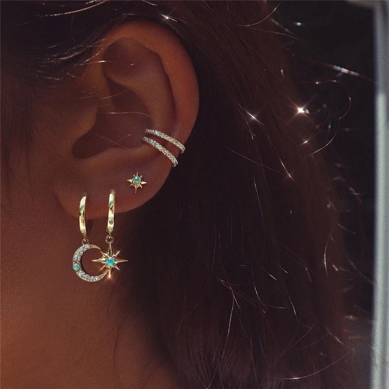 Selene Charm Hoop Earrings