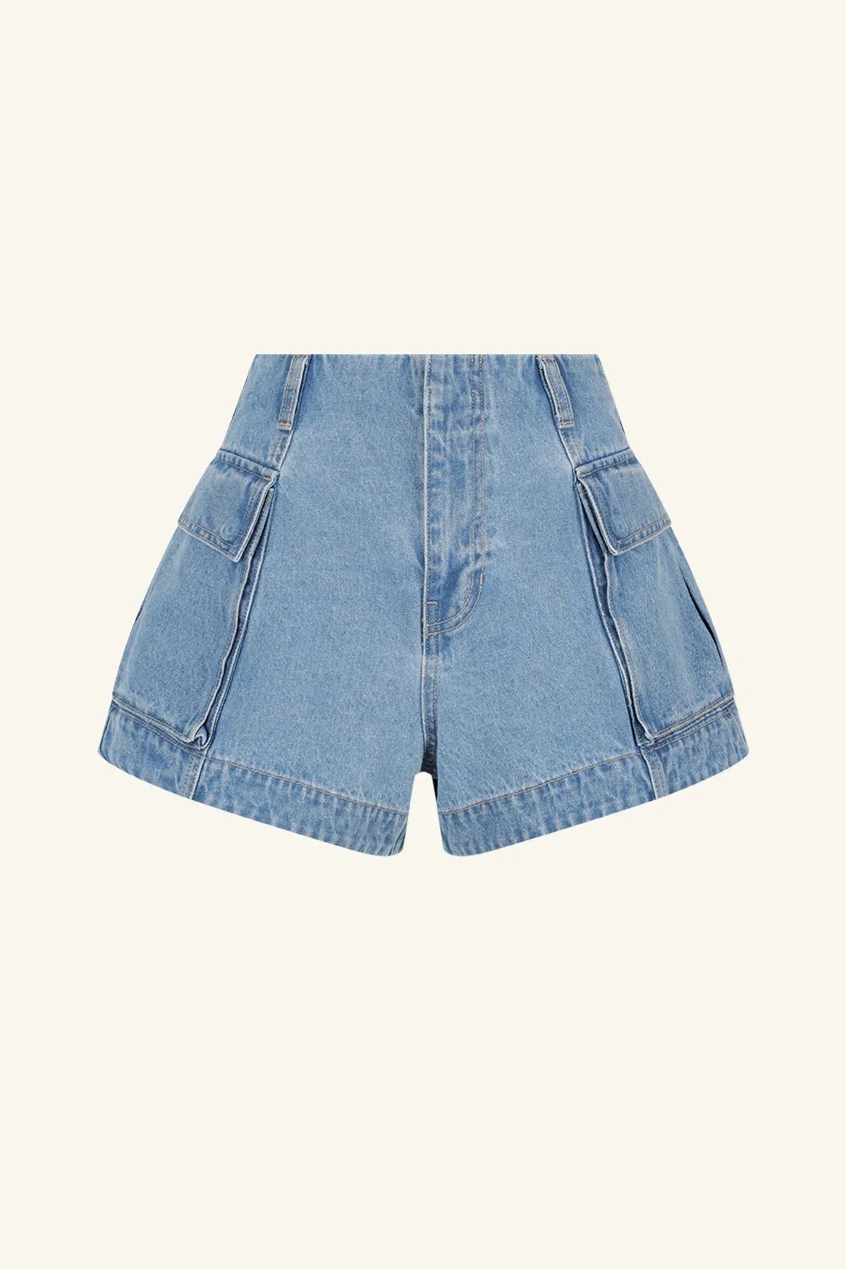 Shona Joy | Stella Patch Pocket Shorts - Mid Blue