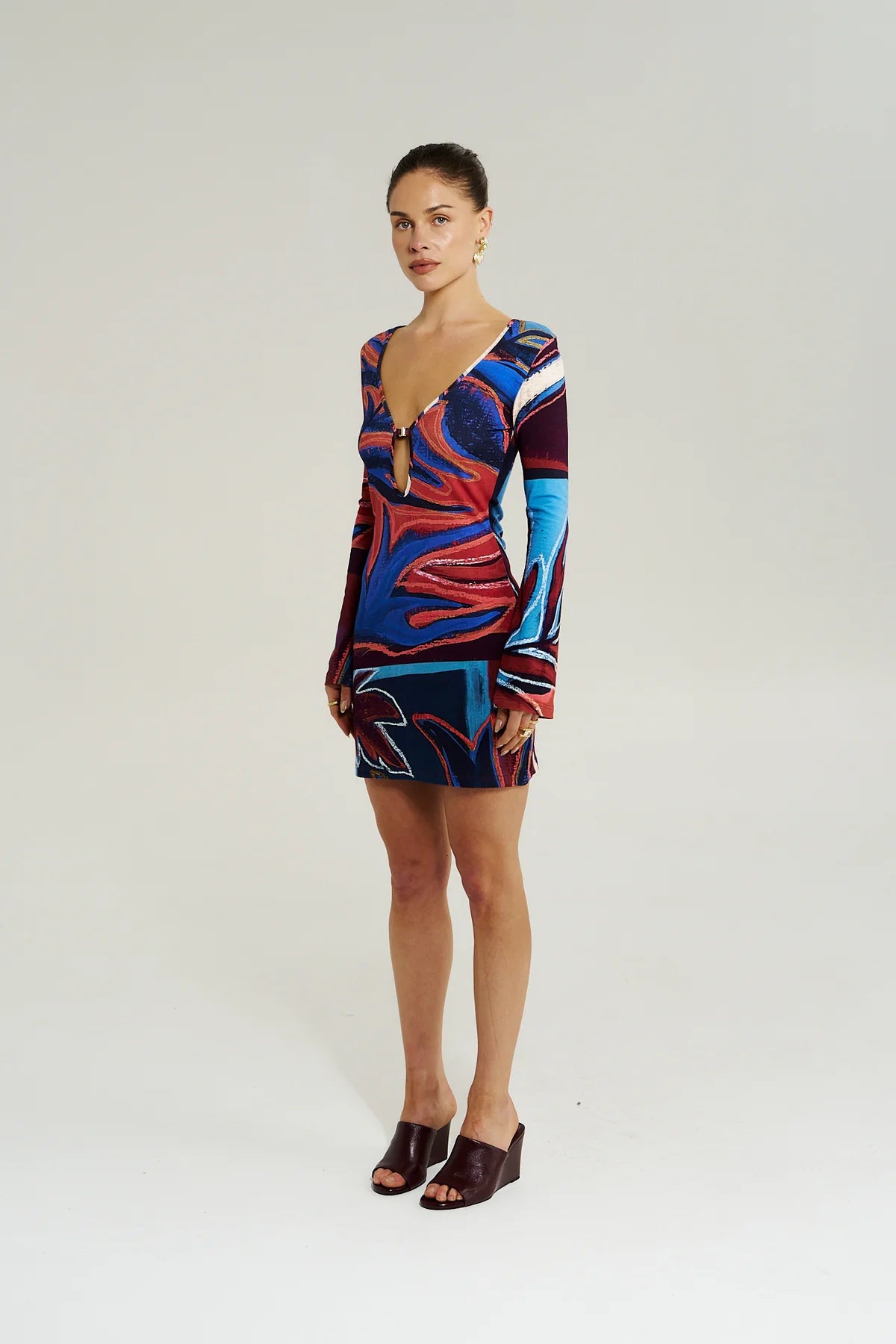 Summi Summi | Amie LS Mini Dress - Bordeaux
