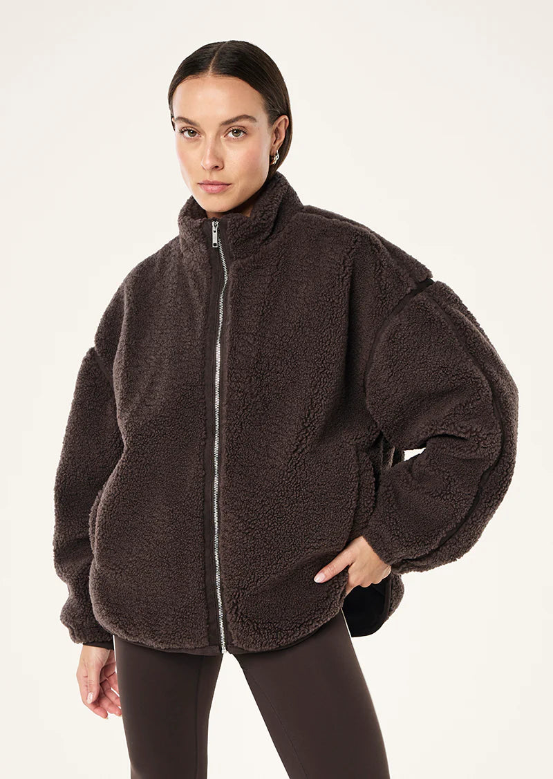 PE Nation | Surge Teddy Jacket - Coffee