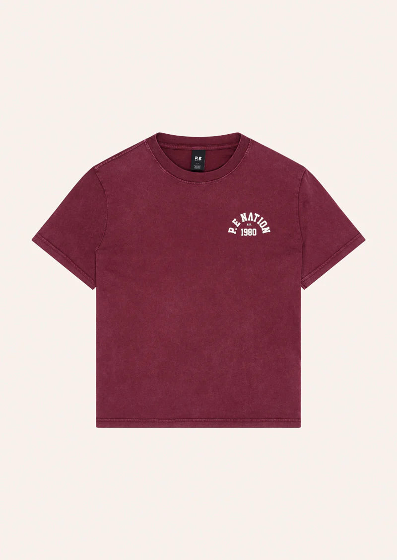 PE Nation | Swerve Tee - Washed Cabernet