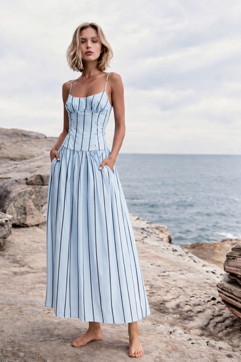 Shona Joy | Saxon Panelled Bustier Maxi Dress