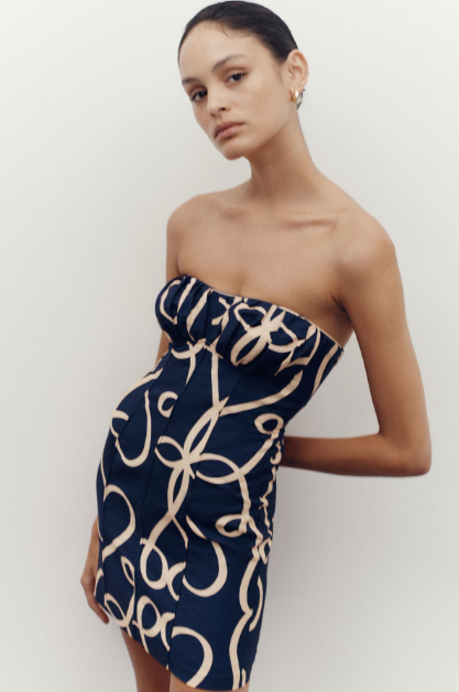 Shona Joy | Vivaro Strapless Panelled Mini Dress