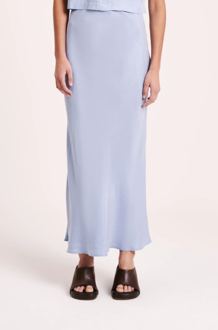 Nude Lucy | Ines Cupro Skirt - Mineral Blue