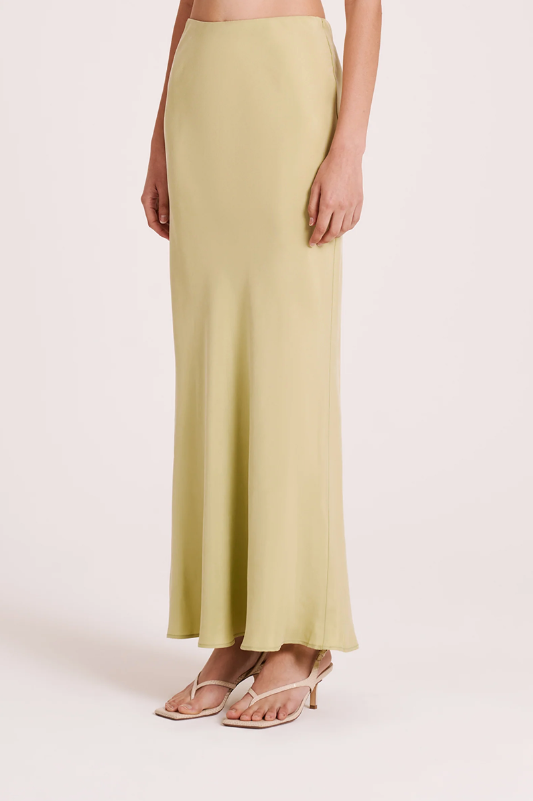 Nude Lucy | Ines Cupro Skirt- Lime