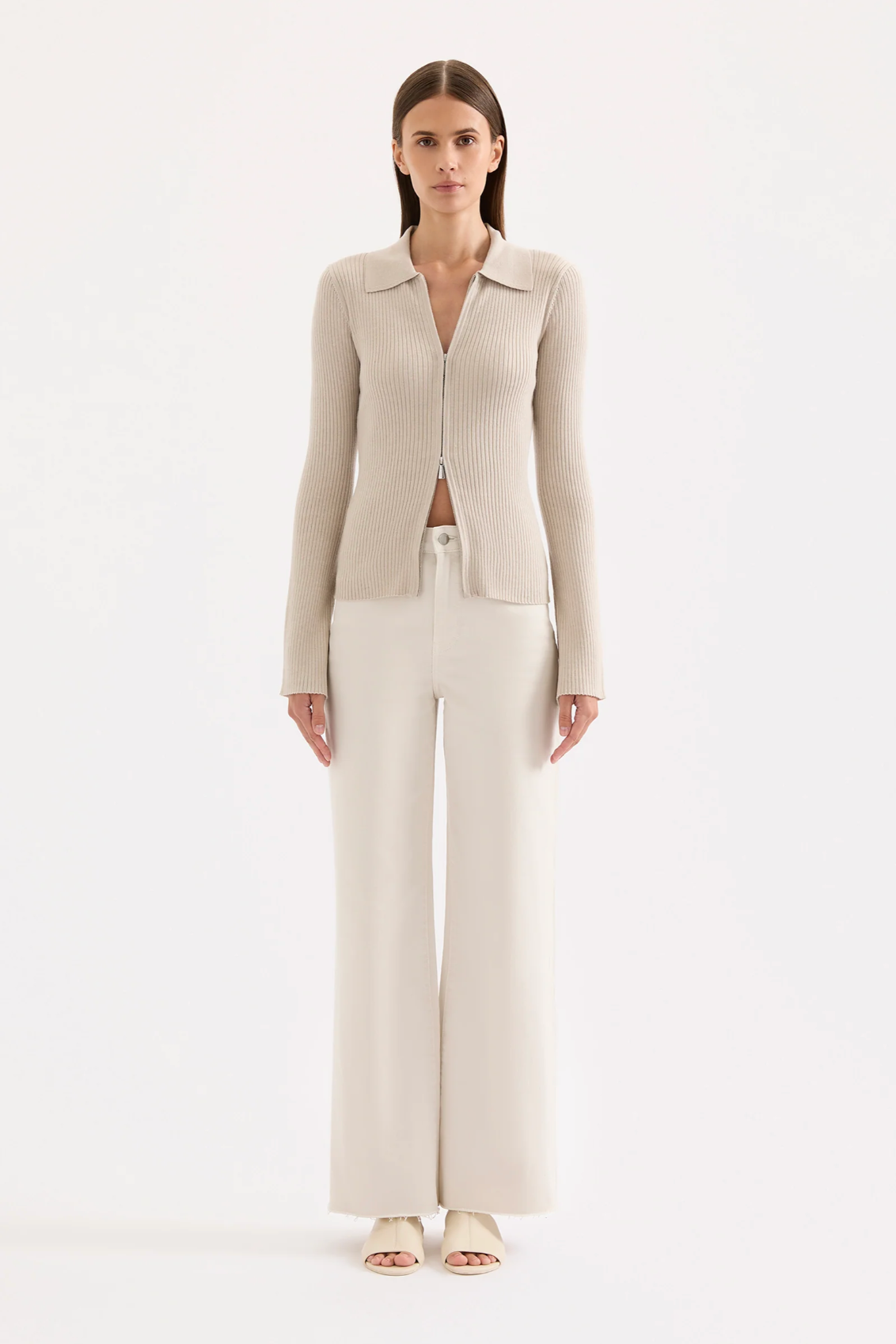 Nude Lucy | Cali Stretch Wide Leg Jean - Dune