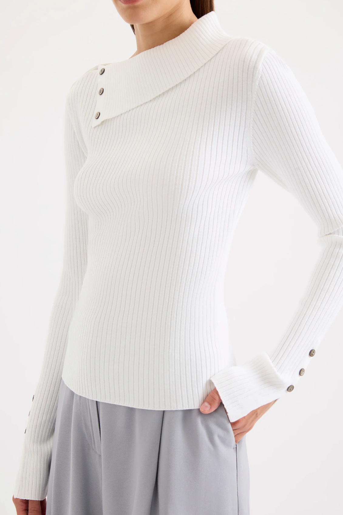 Nude Lucy | Dreyfos Knit LS Top - Salt