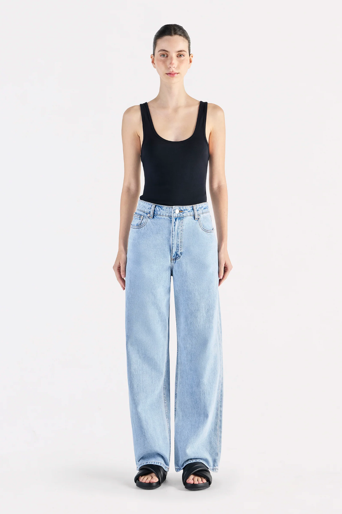 Nude Lucy | Organic 90s Singlet - Black