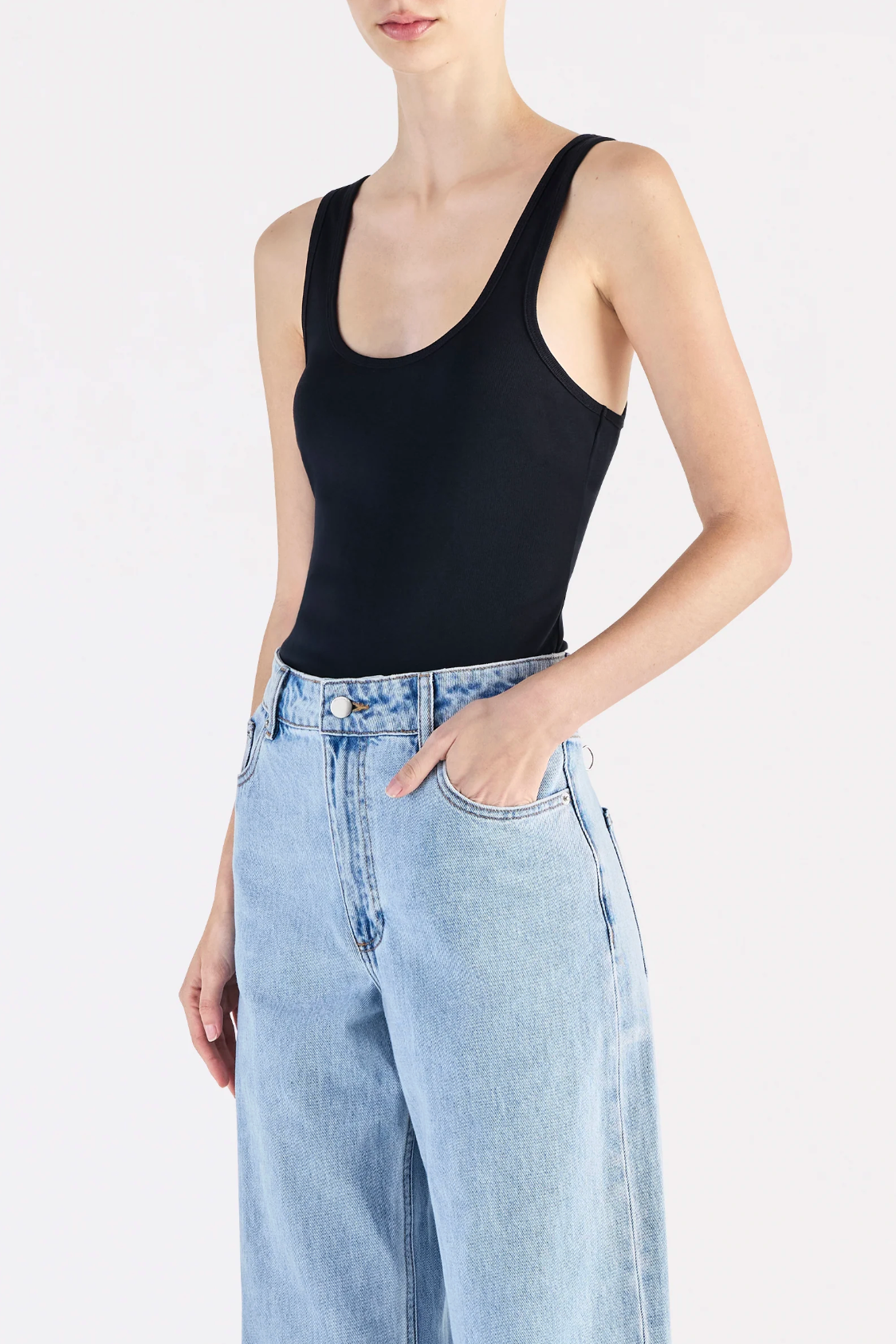 Nude Lucy | Organic 90s Singlet - Black