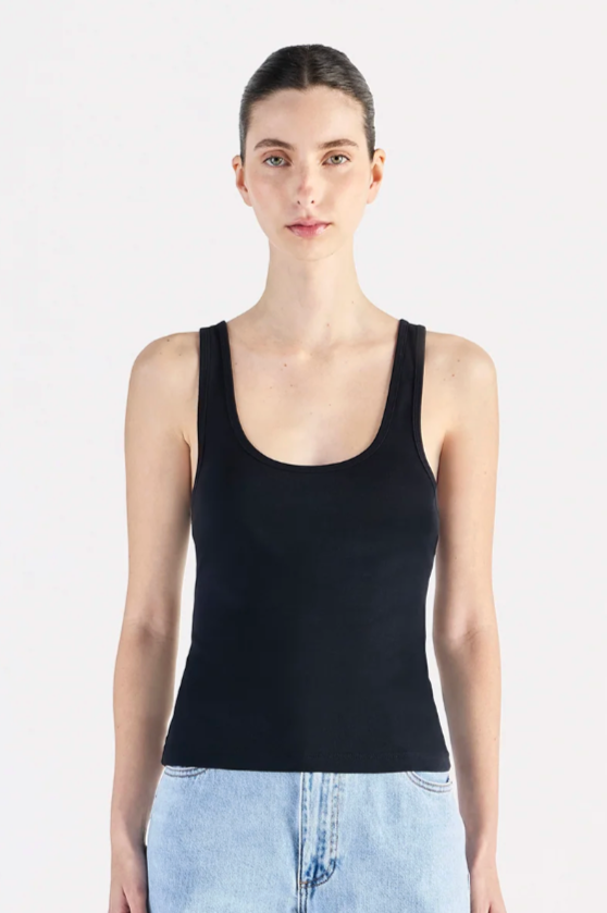 Nude Lucy | Organic 90s Singlet - Black