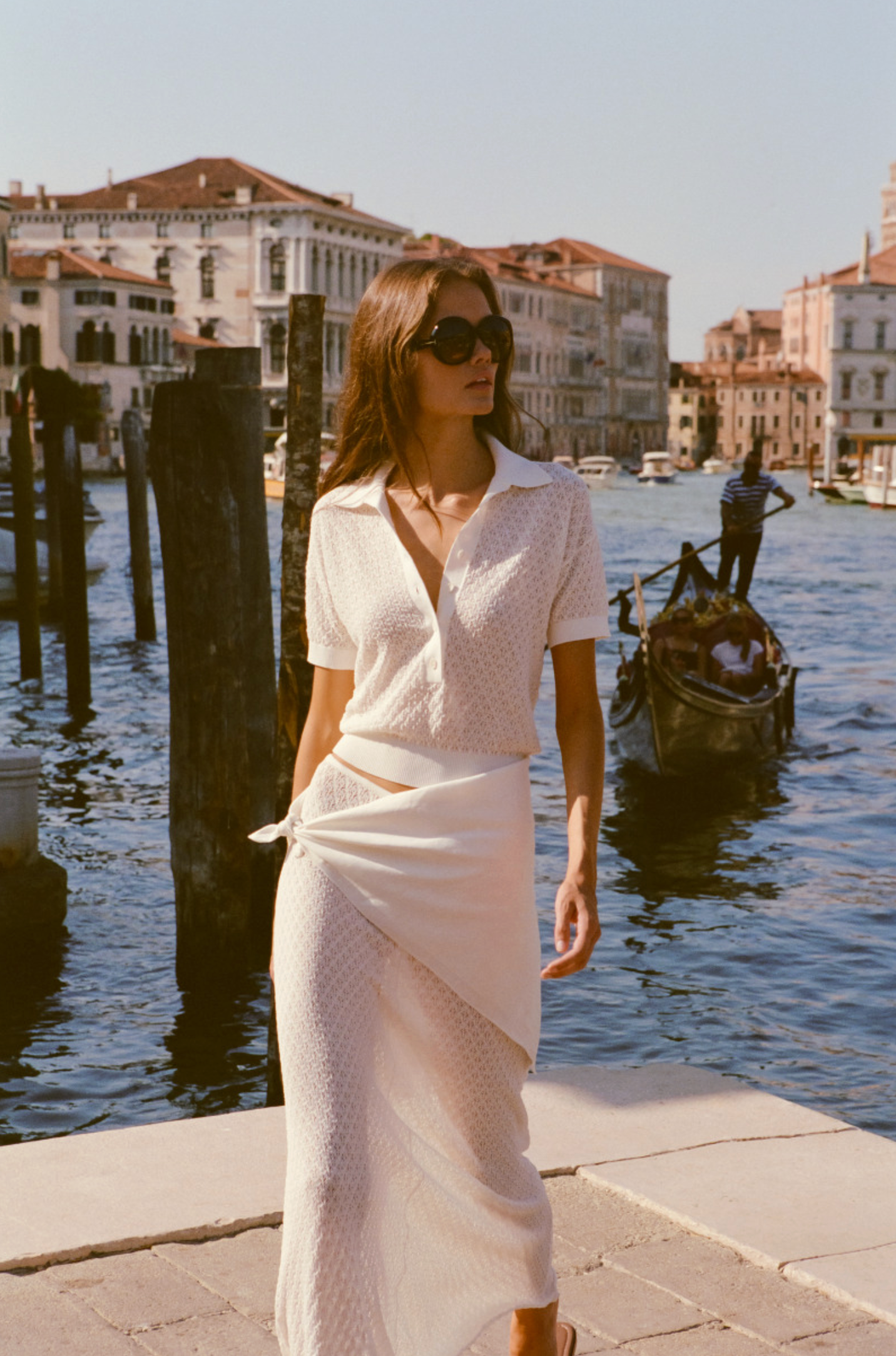 Faithfull The Brand | Lenna Polo Top - Pointelle Lace White