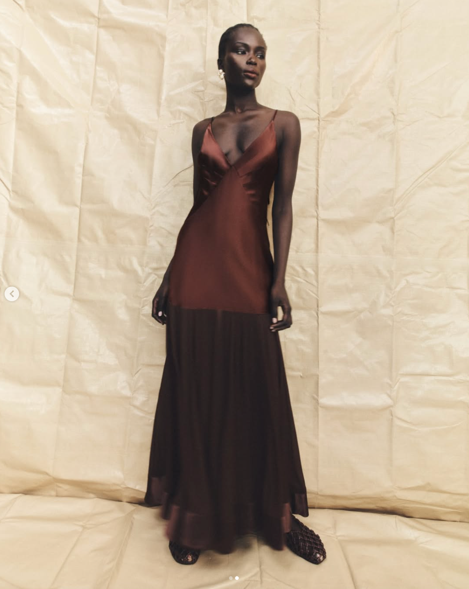 Shona Joy | Moraya Plunged Maxi Dress - Coffee