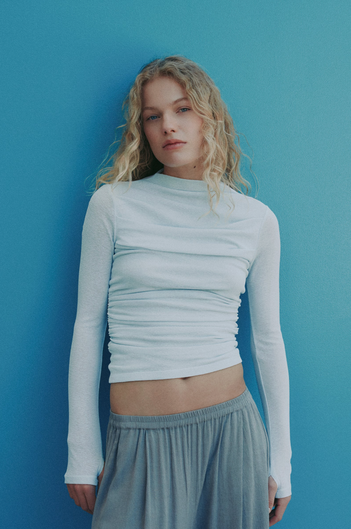 Nude Lucy | Calista Mesh LS Top - Glacier