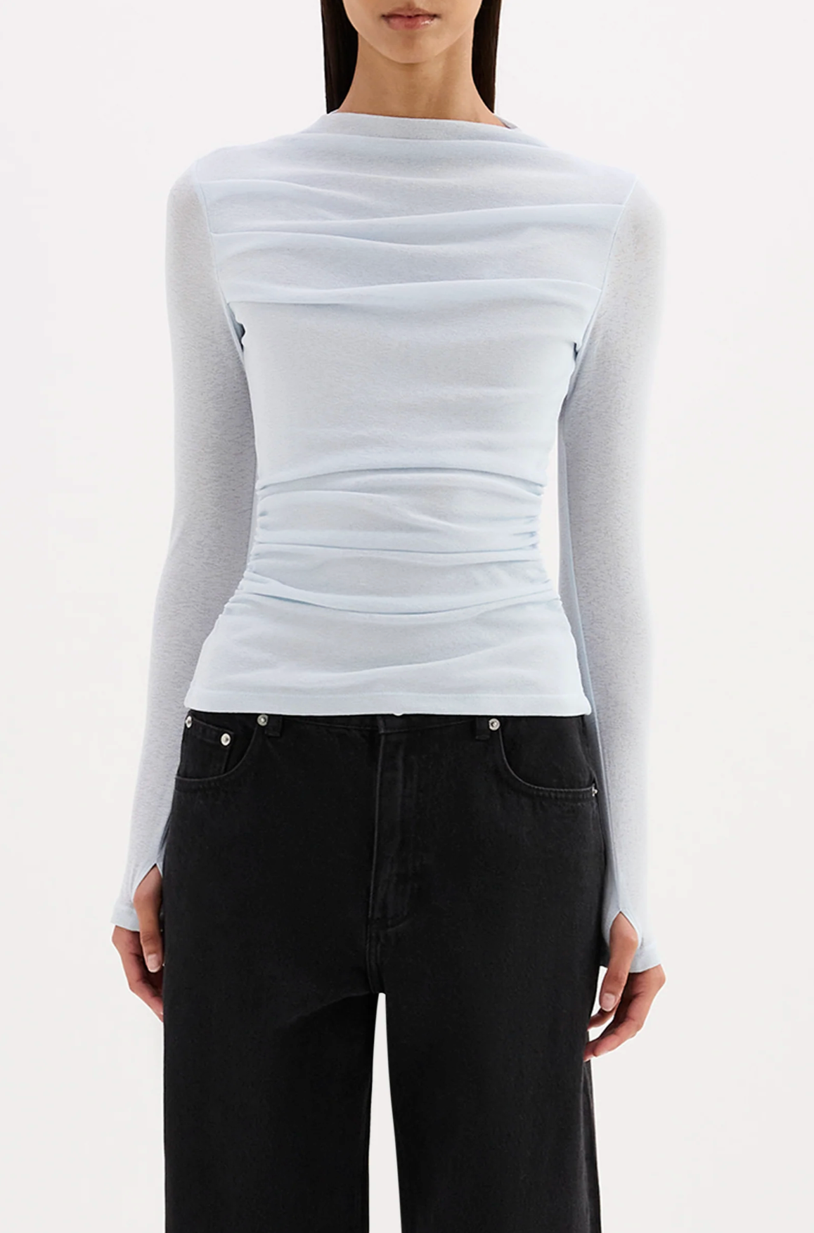 Nude Lucy | Calista Mesh LS Top - Glacier