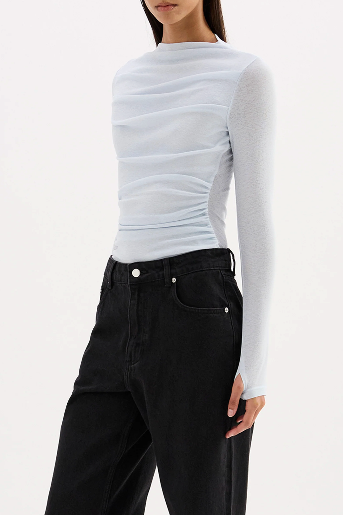Nude Lucy | Calista Mesh LS Top - Glacier