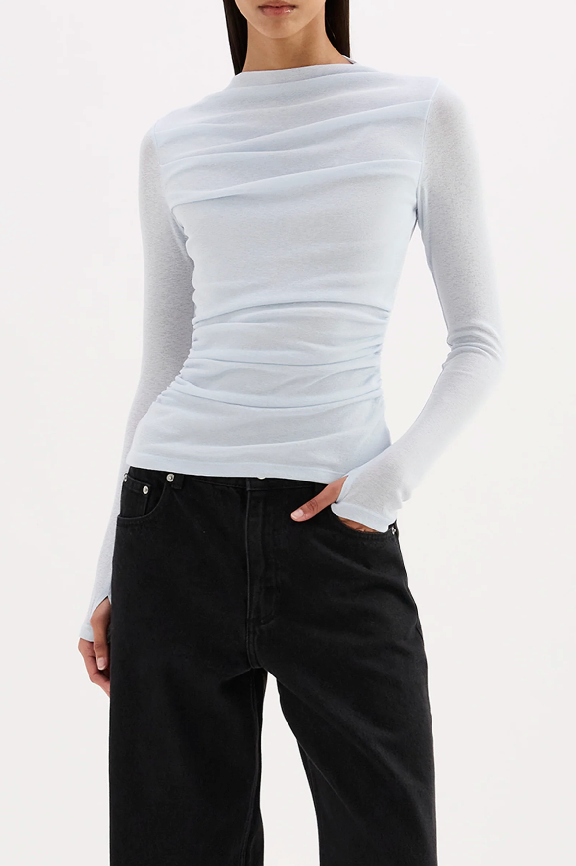 Nude Lucy | Calista Mesh LS Top - Glacier