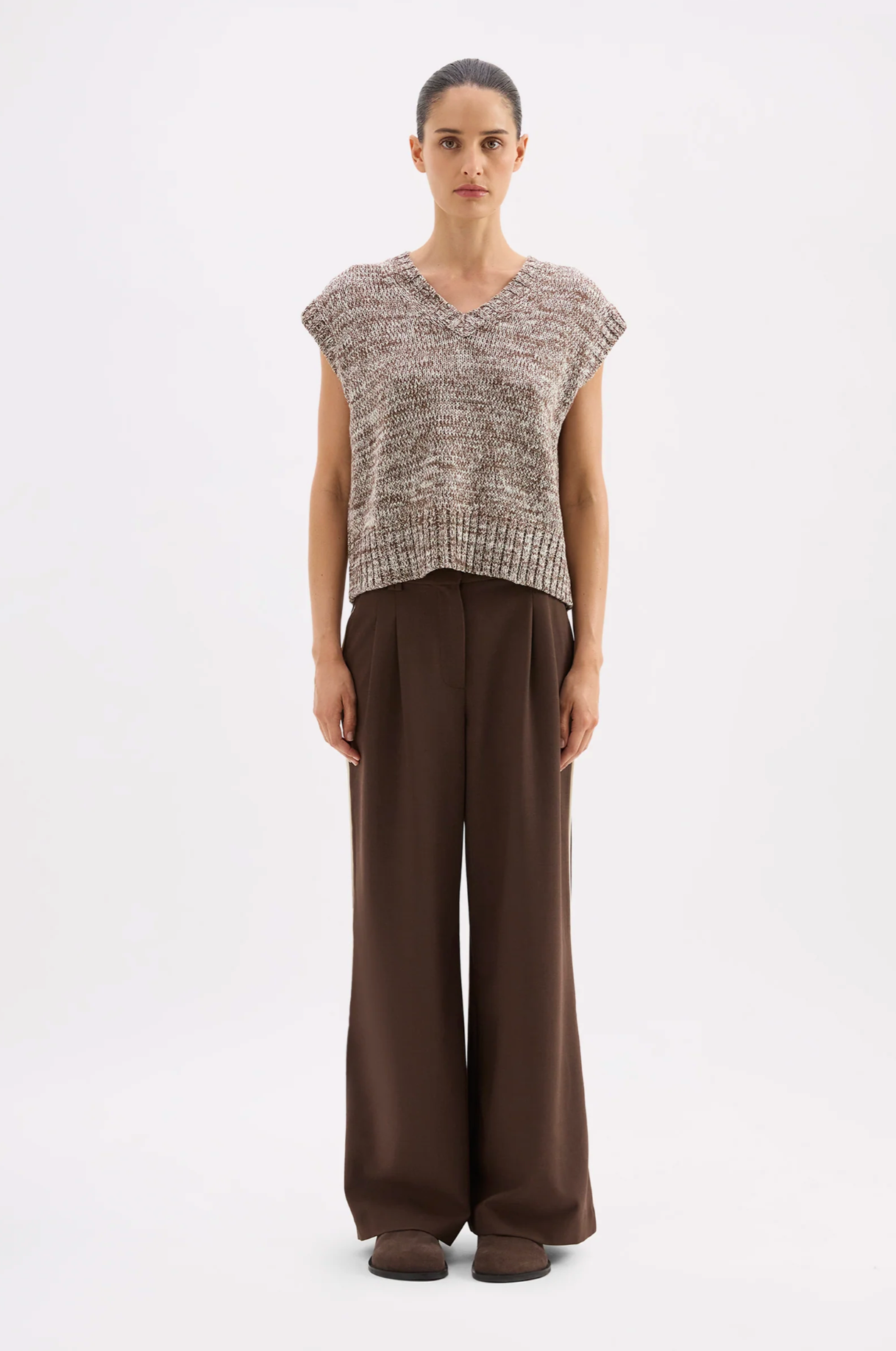 Nude Lucy | Mila Knit Vest - Walnut Speckle