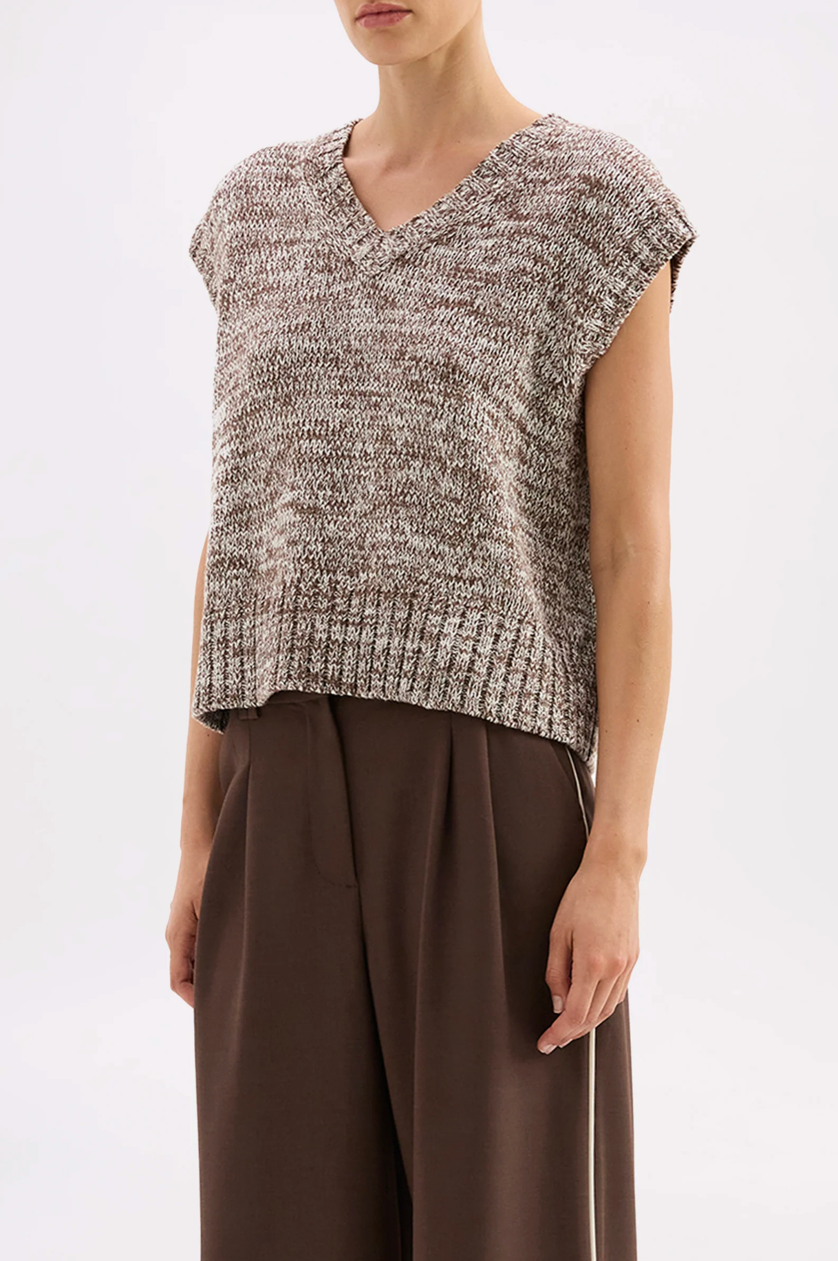 Nude Lucy | Mila Knit Vest - Walnut Speckle