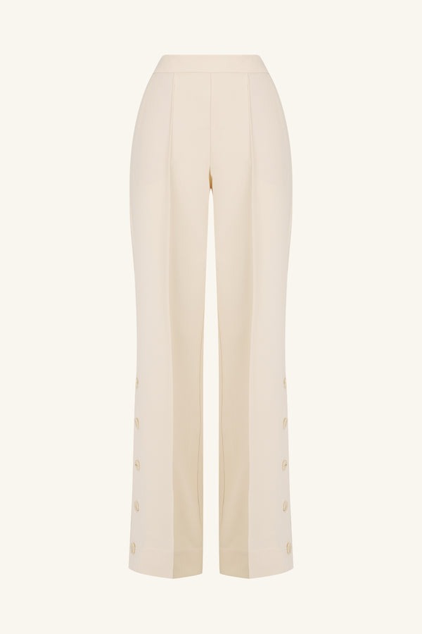 Shona Joy | Irena Side Split Button Pant - Rice