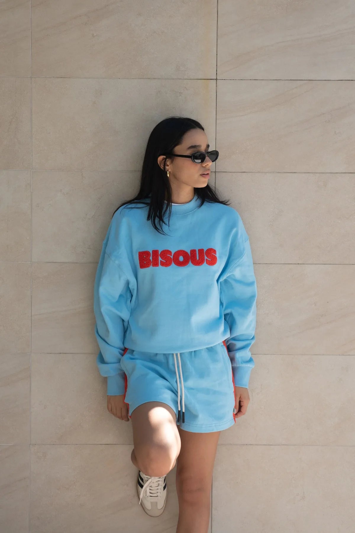 Araminta James | Bisous Sweatshirt Ice Blue