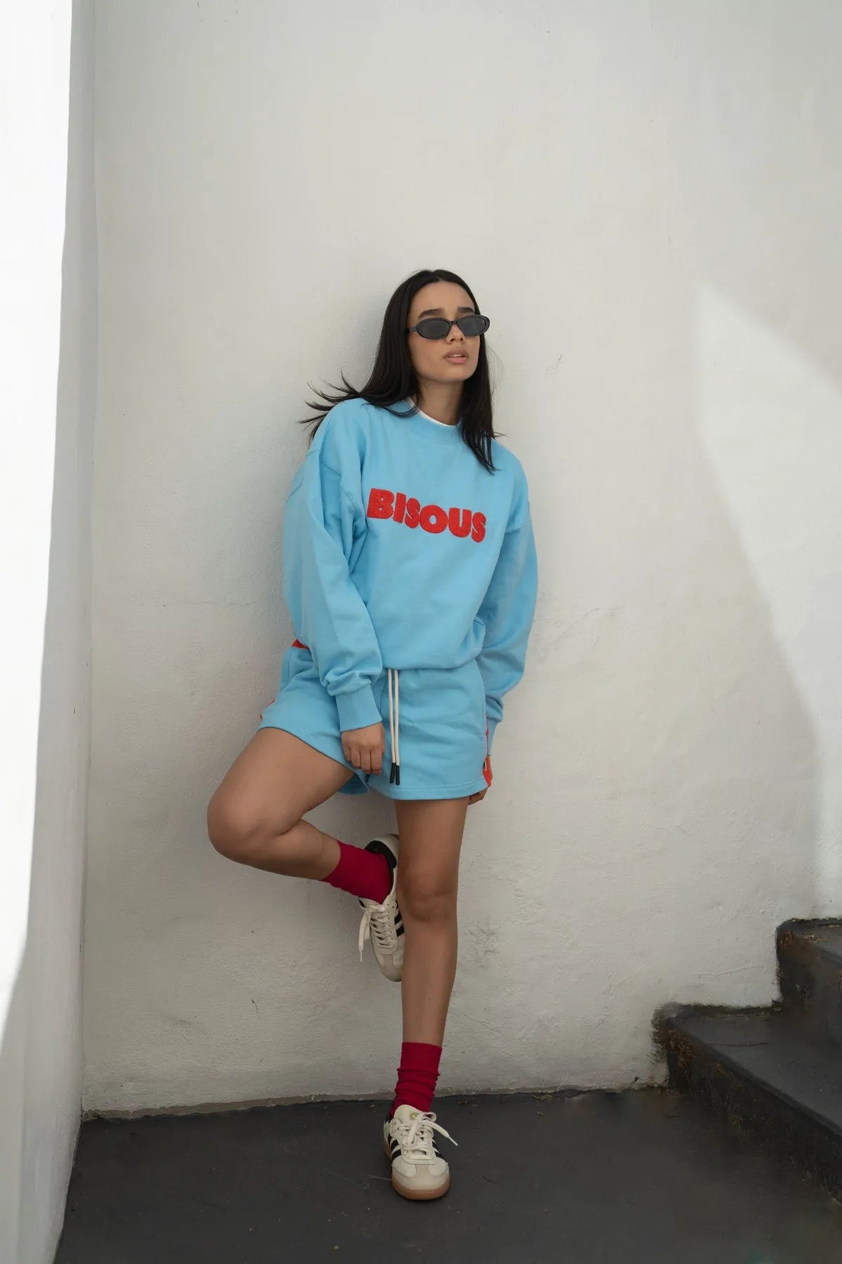 Araminta James | Bisous Sweatshirt Ice Blue