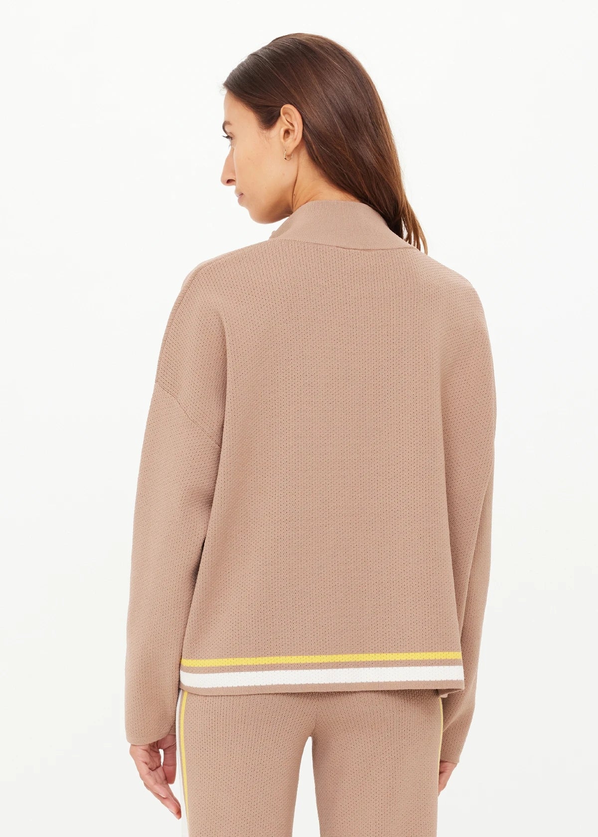 The Upside | Veneto Carter Knit Zip Top - Mocha