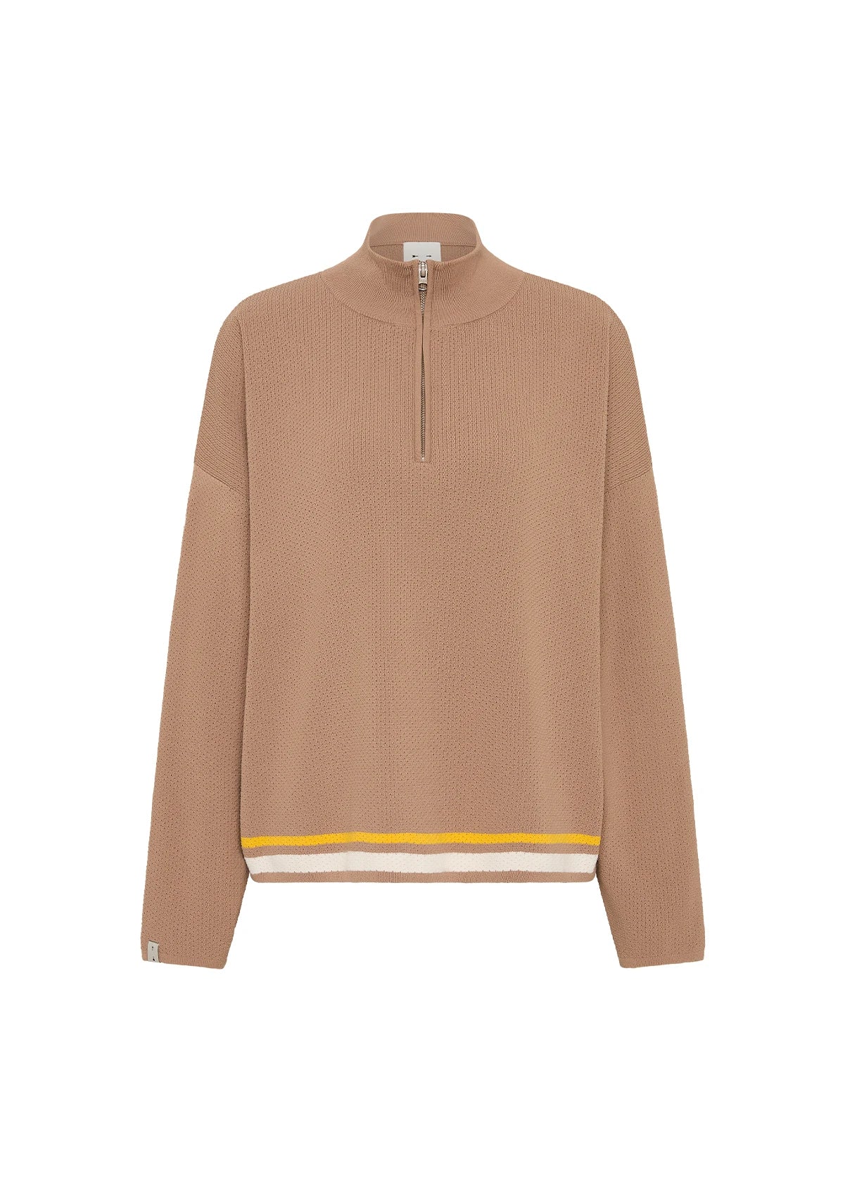 The Upside | Veneto Carter Knit Zip Top - Mocha