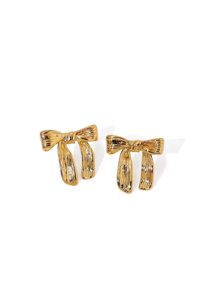 R&T | Bianca Bow Earrings - Gold