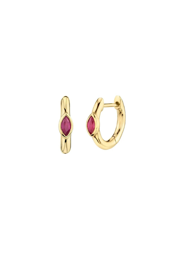 R&T | Abigail Huggie Earrings - Red