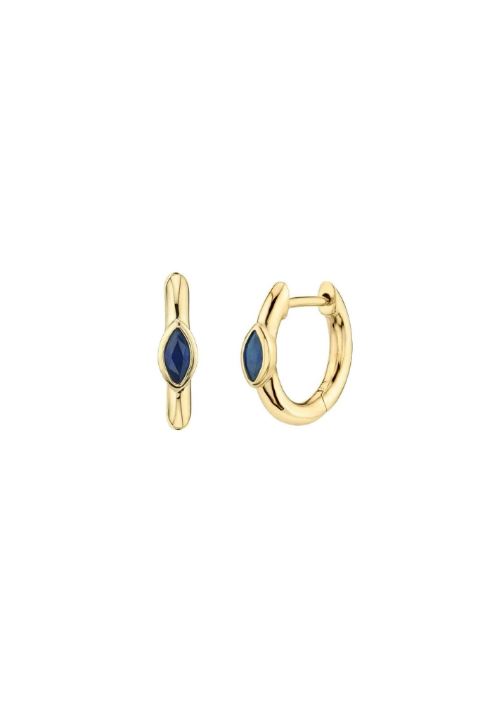 R&T | Abigail Huggie Earrings - Blue