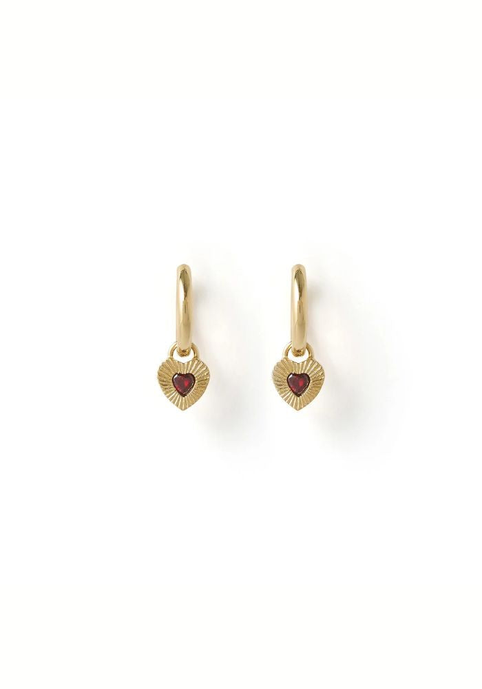 Arms Of Eve | Ruby Heart Earrings - Red