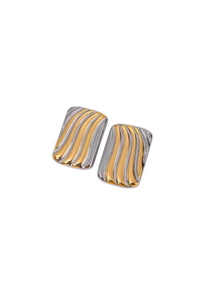 R&T | Blair Earrings Gold/Silver - Rectangle