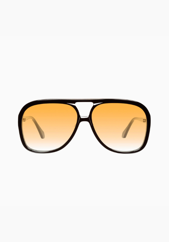 Valley | Bang - Gloss Black w. Gold Metal / Orange Gradient Lens