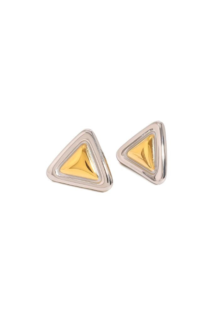 R&T | Blair Earrings Gold/Silver - Triangle