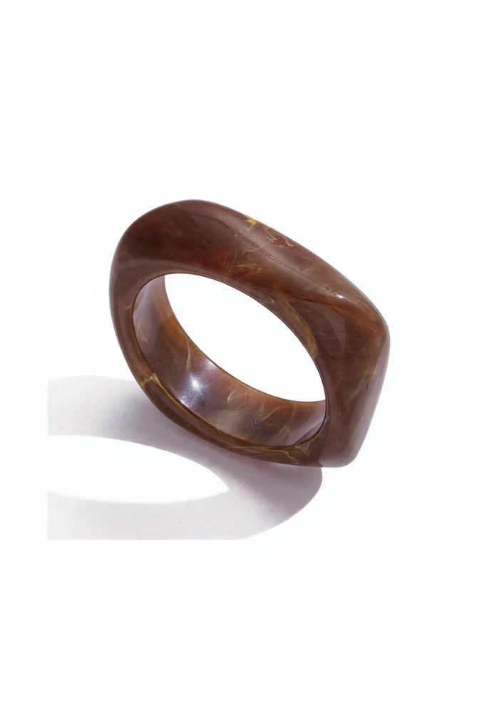 R&T | Aura Resin Bangle - Mocha Marble