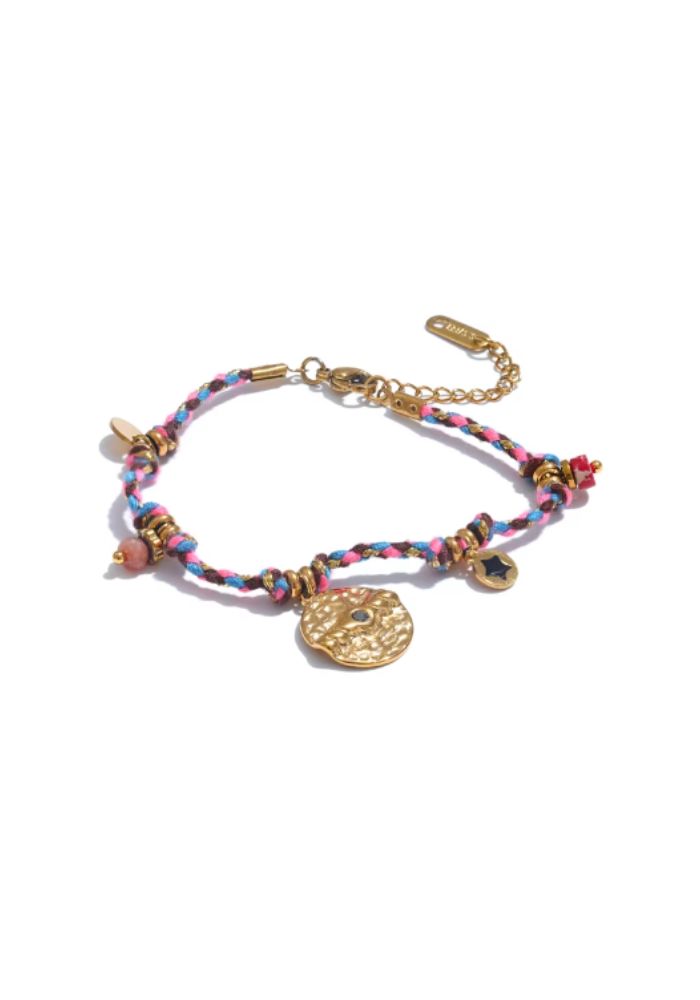 R&T | Wanderer Rope Chain Bracelet - Pink/Blue