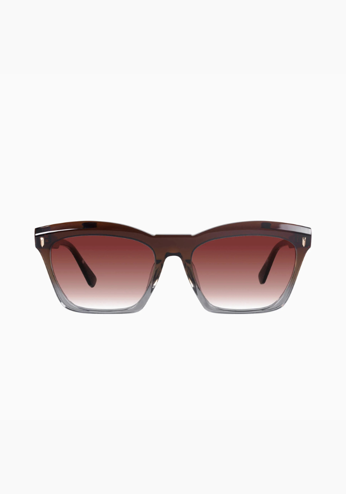 Valley | Royale - Transparent Chocolate Fade to Crystal w. Gold Metal / Dark Orange Gradient Lens