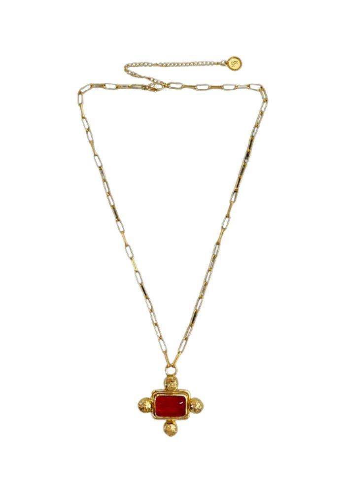 Mountain & Moon | YASMEEN Necklace - Gold & Red