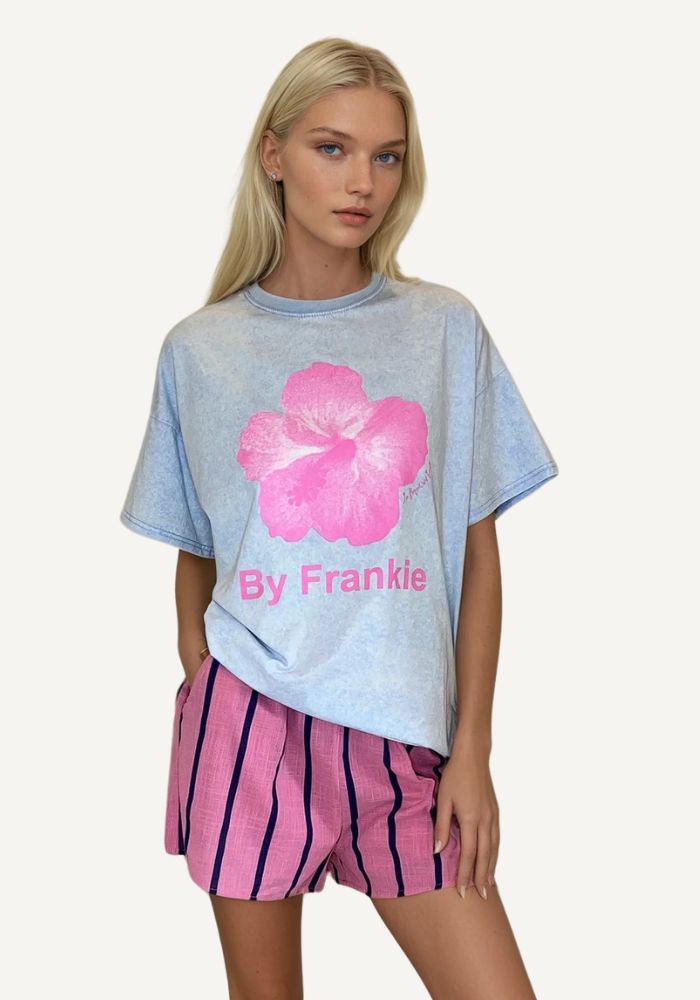 By Frankie |  Hibiscus Short Set - Blue/Pink