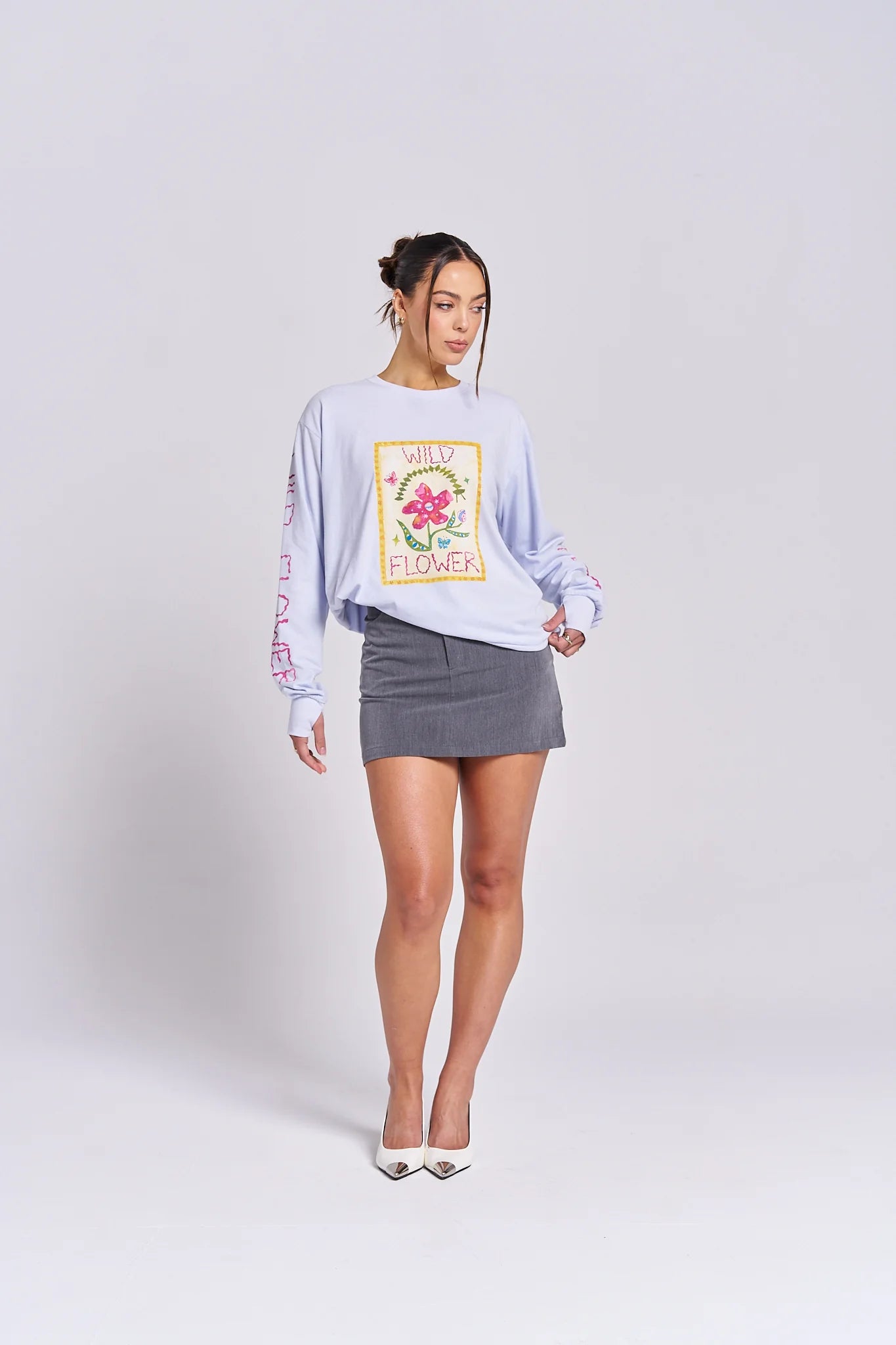 Maku The Label | Wild Flower Long Sleeve - Soft Blue