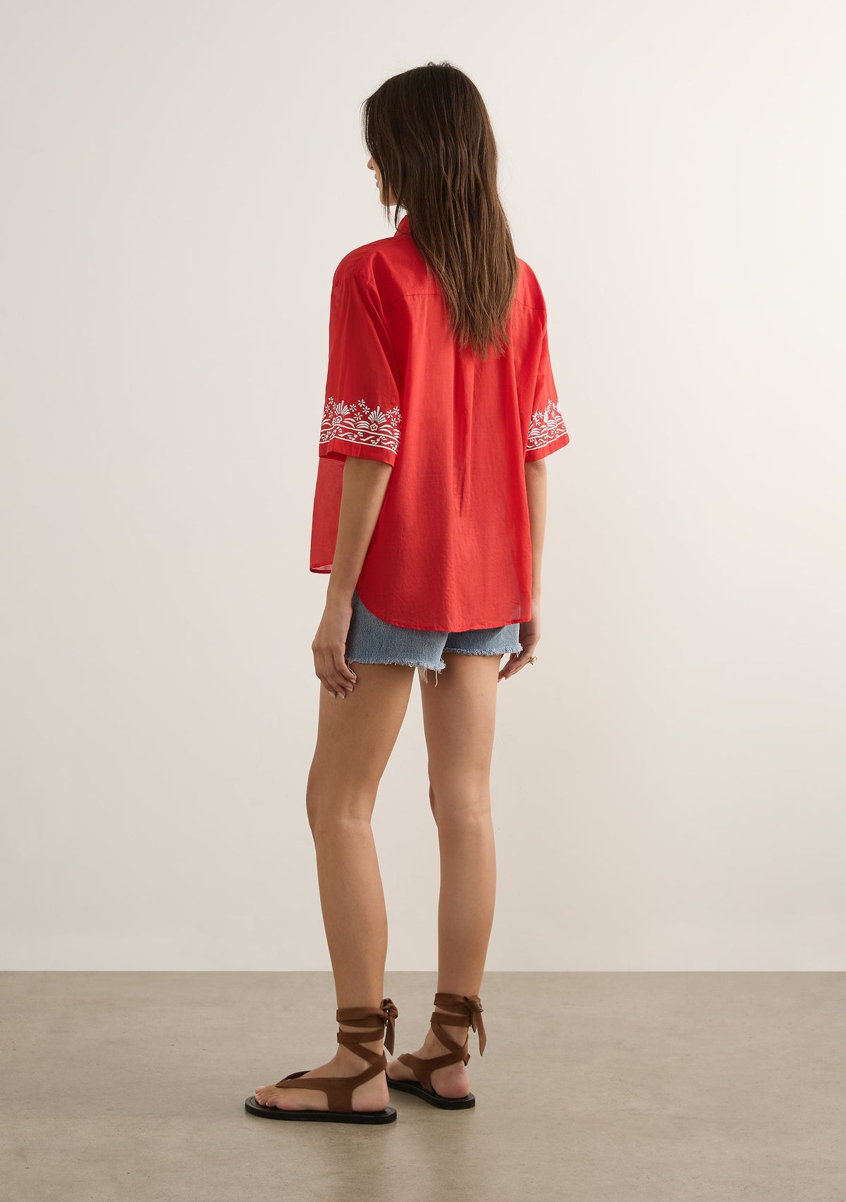 Auguste The Label | Sardine Embroidered Blouse - Red