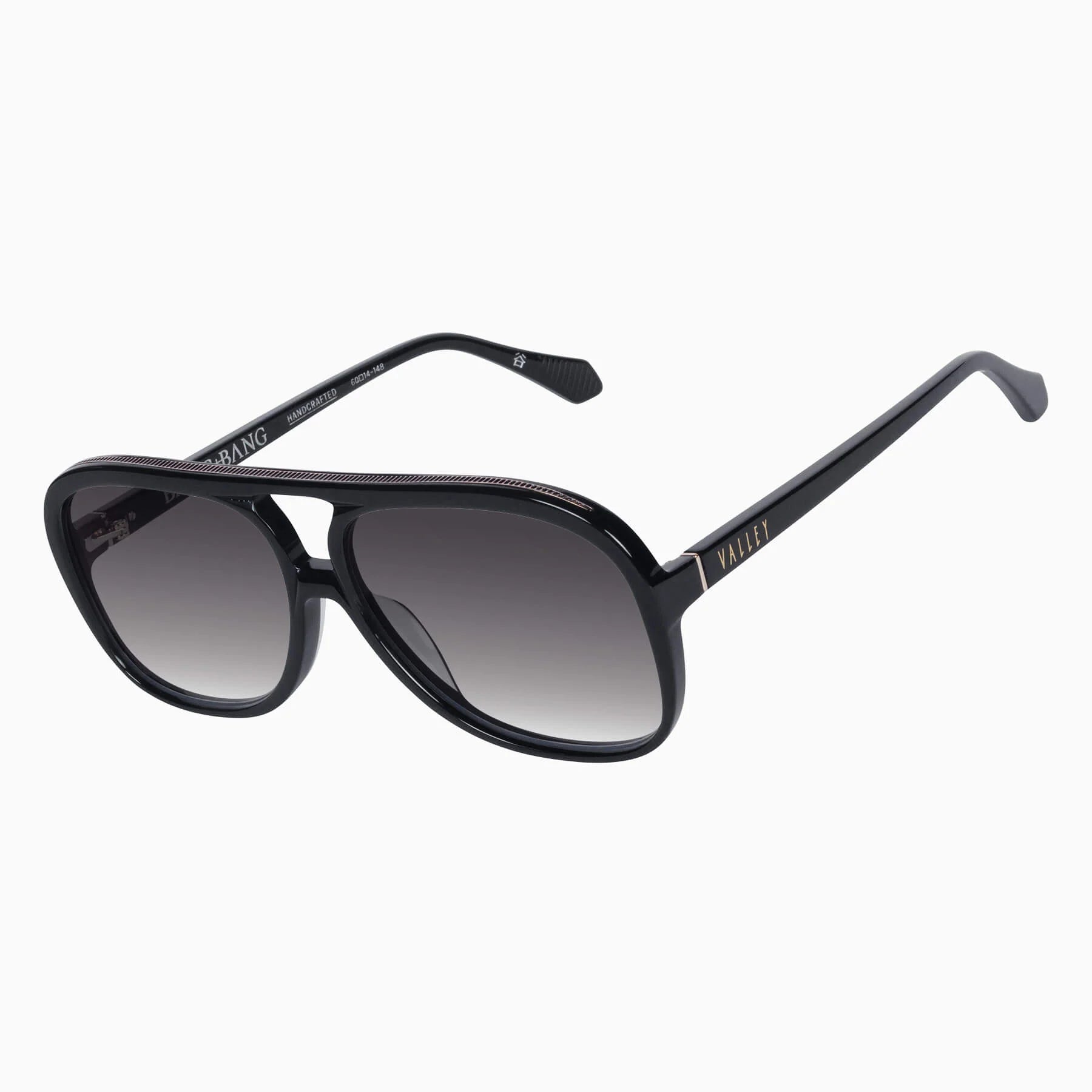 Valley | Bang Bang  Gloss Black w. Gold Metal / Black Gradient Lens