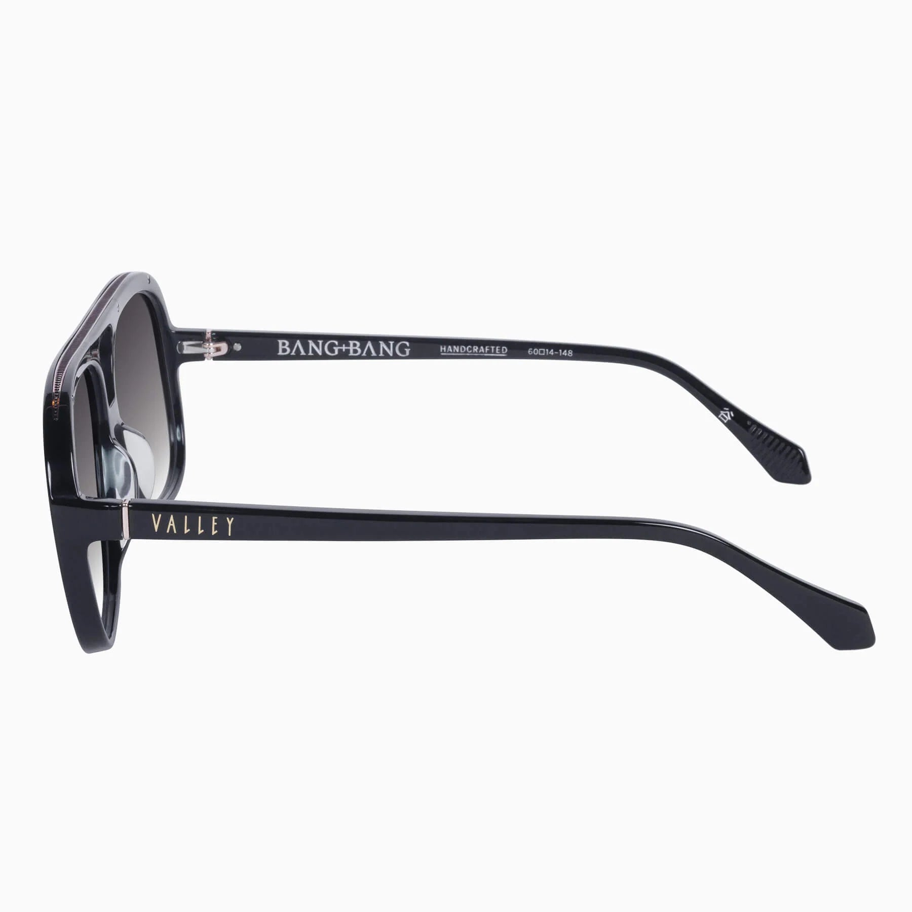 Valley | Bang Bang  Gloss Black w. Gold Metal / Black Gradient Lens