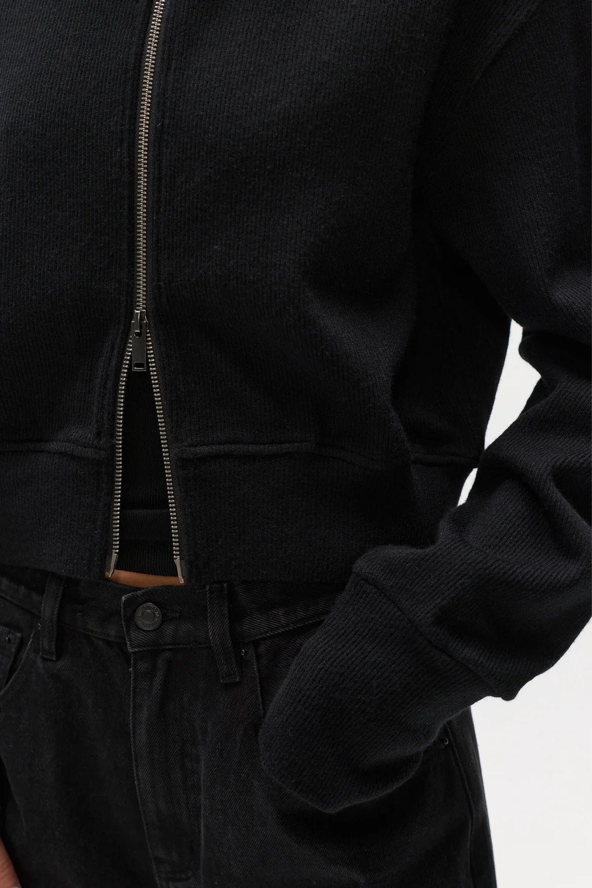 Bayse Brand | Florence Knit Zip Through - Black