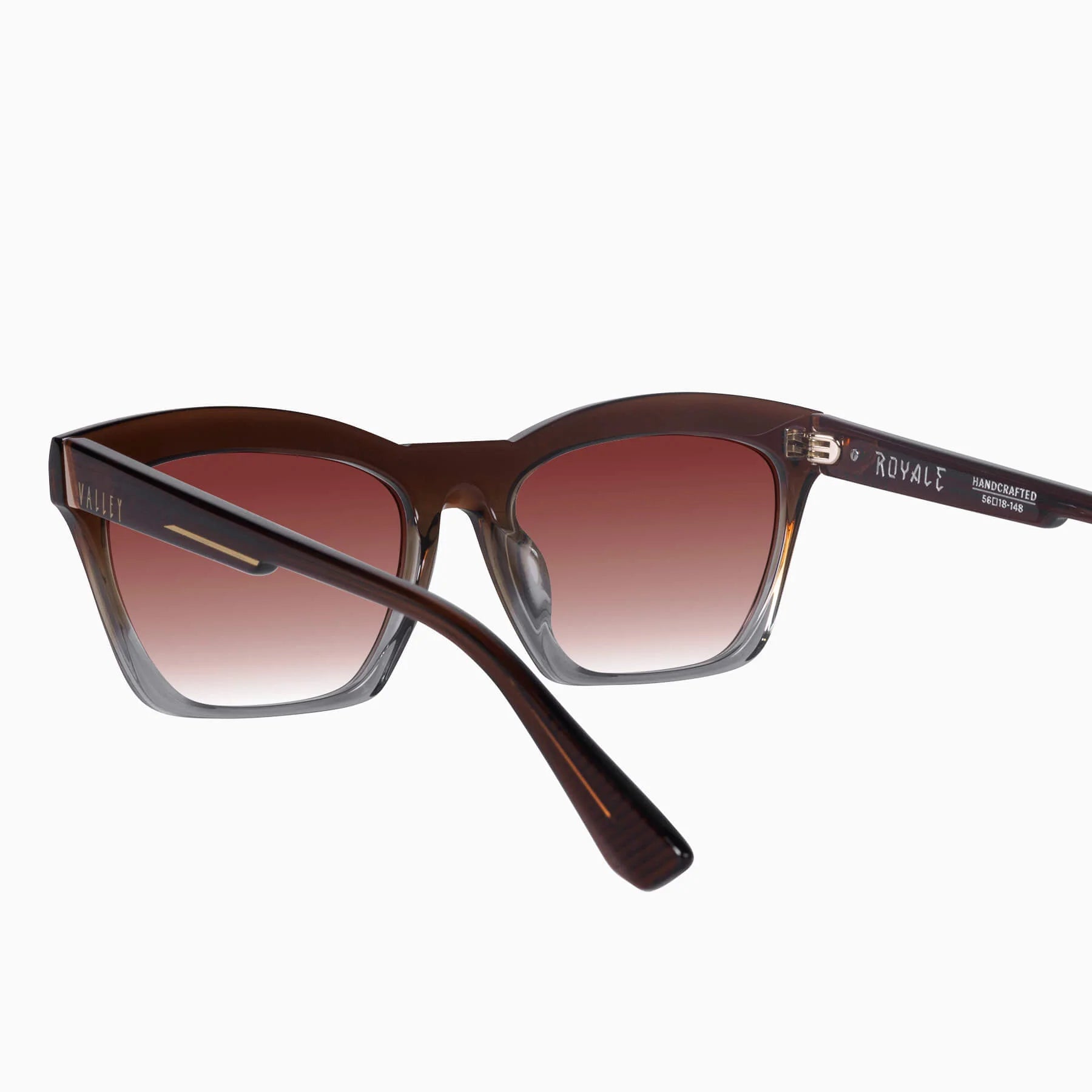 Valley | Royale - Transparent Chocolate Fade to Crystal w. Gold Metal / Dark Orange Gradient Lens